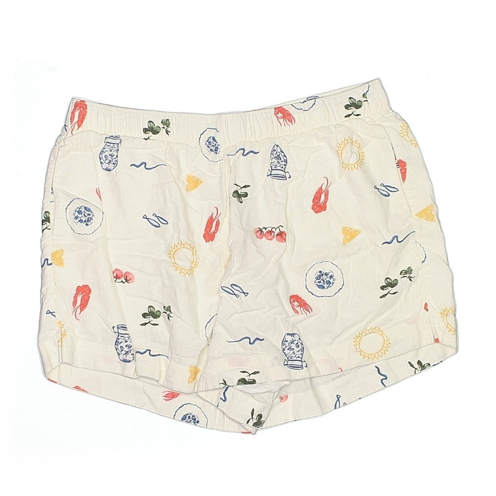 Abercrombie & Fitch Cream Italian Print Patterned Women's Shorts